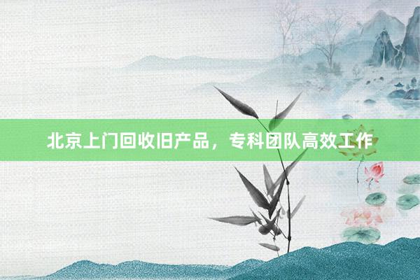 北京上门回收旧产品，专科团队高效工作